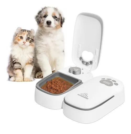 Dispensador Automático de Comida para Perros y Gatos — Doble Tazón 48 Horas