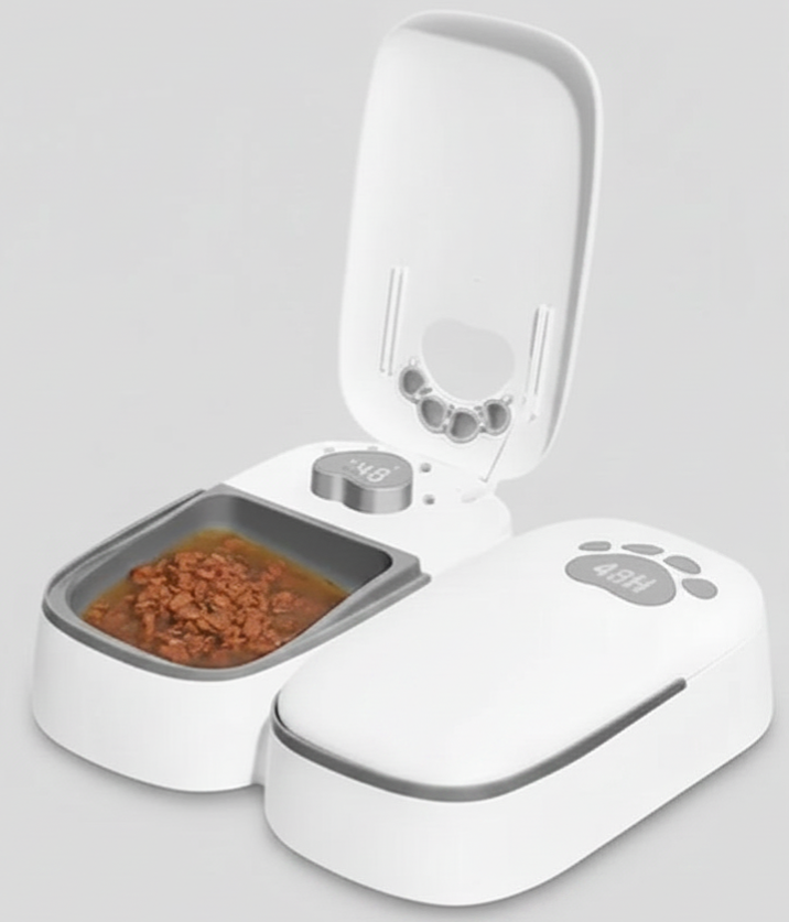 Dispensador Automático de Comida para Perros y Gatos — Doble Tazón 48 Horas