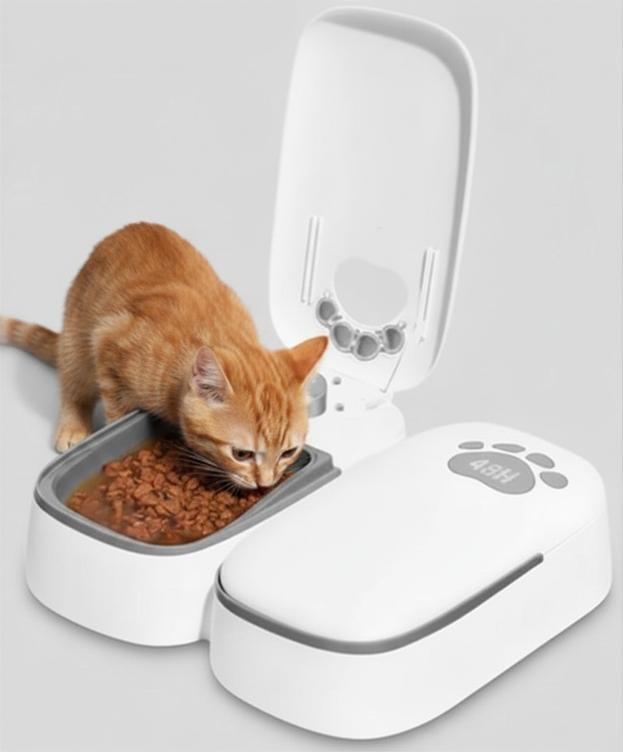 Dispensador Automático de Comida para Perros y Gatos — Doble Tazón 48 Horas