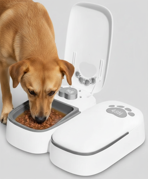 Dispensador Automático de Comida para Perros y Gatos — Doble Tazón 48 Horas